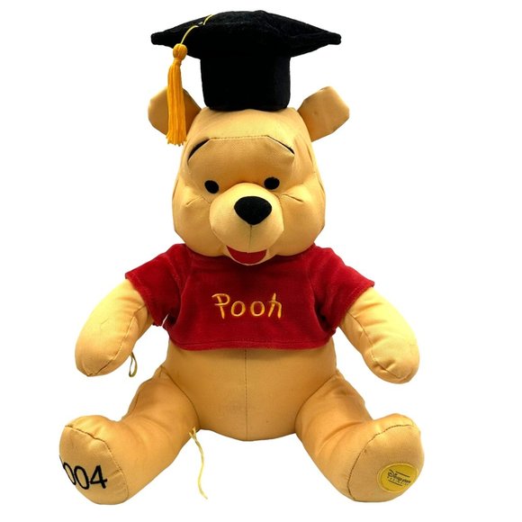 Winnie the Pooh Disney Store Exclusive Graduate Grad Twill Plush 14" Plush Stuff - Picture 1 of 12